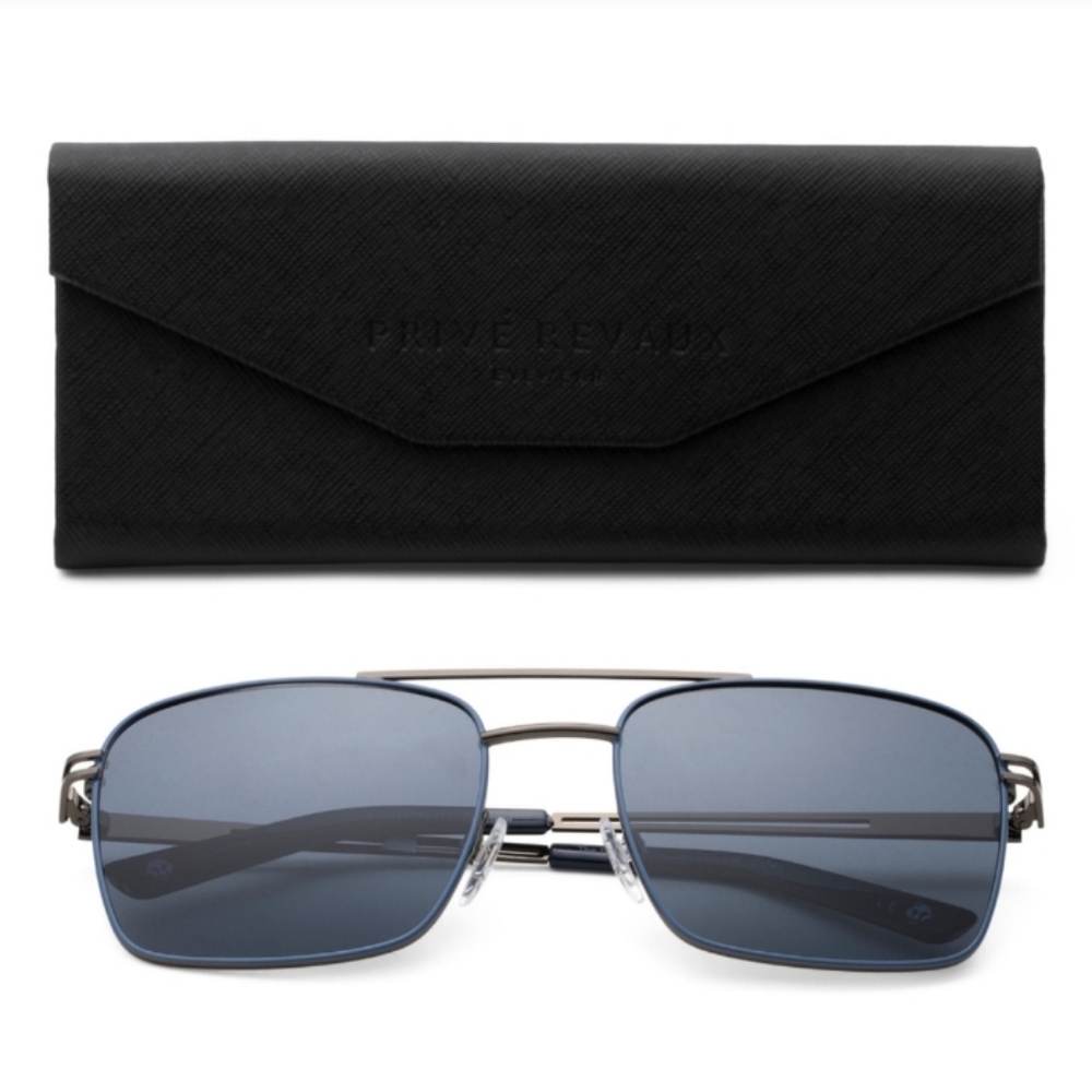Privé Revaux Women’s Blue Lens Rectangular Sunglasses